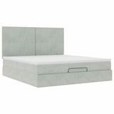 thumbnail of vidaXL Ottoman-Bett mit Matratzen Hellgrau 160x200 cm Samt