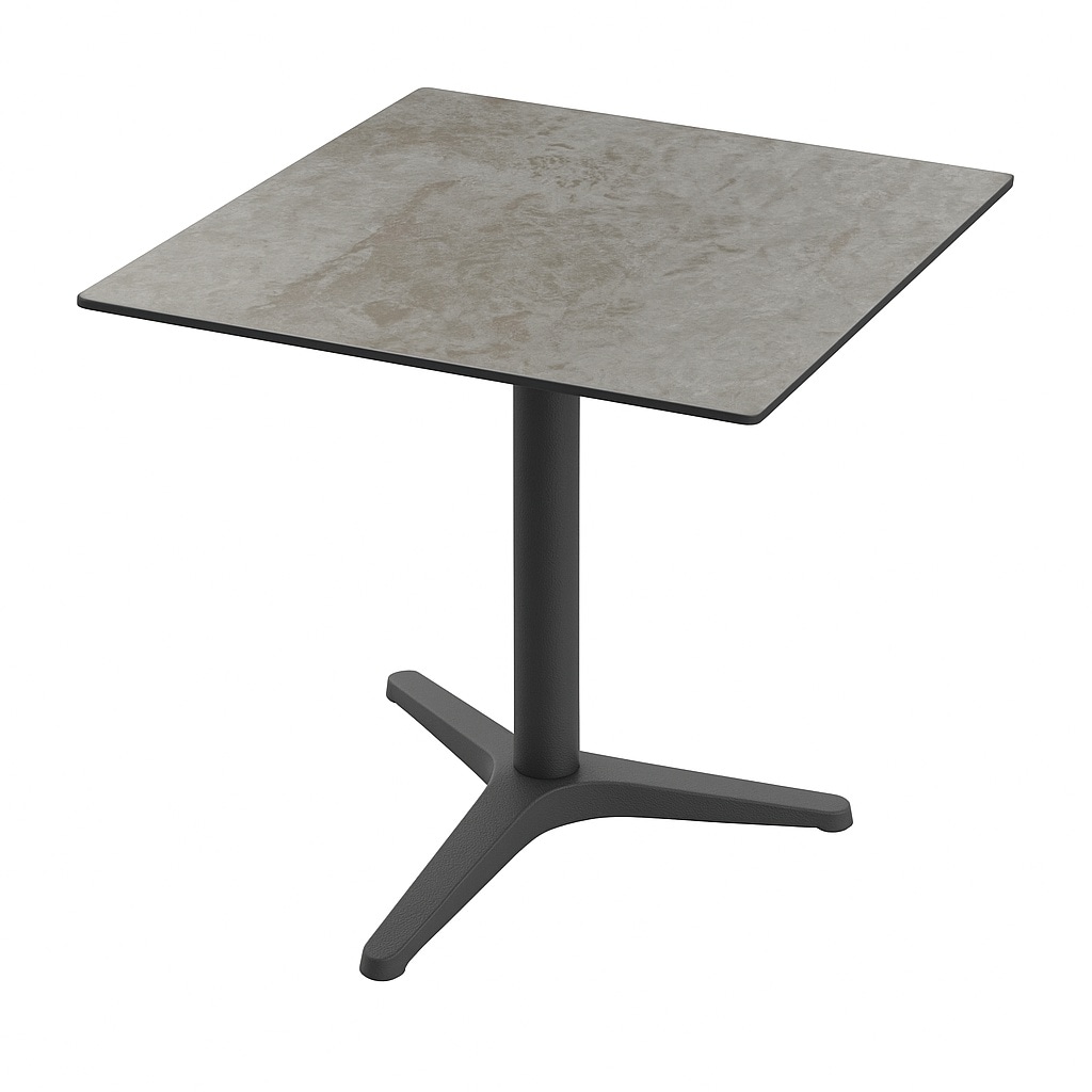 Gastro Terrassentisch NICO | 60x60 cm | HPL Compact Zement Grau
