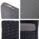 thumbnail of 3-2-1-1 Poly-Rattan Garten-Garnitur Halden, Lounge-Set Sitzgruppe Sofa ~ anthrazit, Kissen anthrazit
