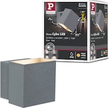 thumbnail of Paulmann LED Wandleuchte Cybo  IP65 eckig 100x100mm 2700K 2x3,5W 2x200lm 230V 85° Grau Aluminium 18002