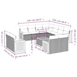 thumbnail of vidaXL 12-tlg. Garten-Sofagarnitur mit Kissen Grau Poly Rattan