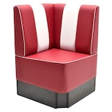 thumbnail of Americano Retro Eckbank | 184x184 cm | Dinerbank Set Rot & Weiß | Gastro Sitzbank mit Ecke
