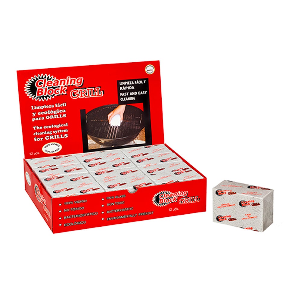 bloco de limpeza para churrascos. (para limpeza de churrasqueiras, não é tóxico, sem produtos químicos) embalagem com 12 unidades.