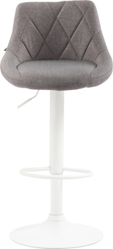 thumbnail of Décoshop26 - Drehbarer Barhocker x1 höhenverstellbar grauer Stoff mit Ziernähten weißes Metallgestell 10_0005833