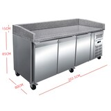 thumbnail of Mesa refrigelada 3 Puertas Preparación Pizzas con Encimera de Granito de 2025 x800 x1000h mm PZ3600TN