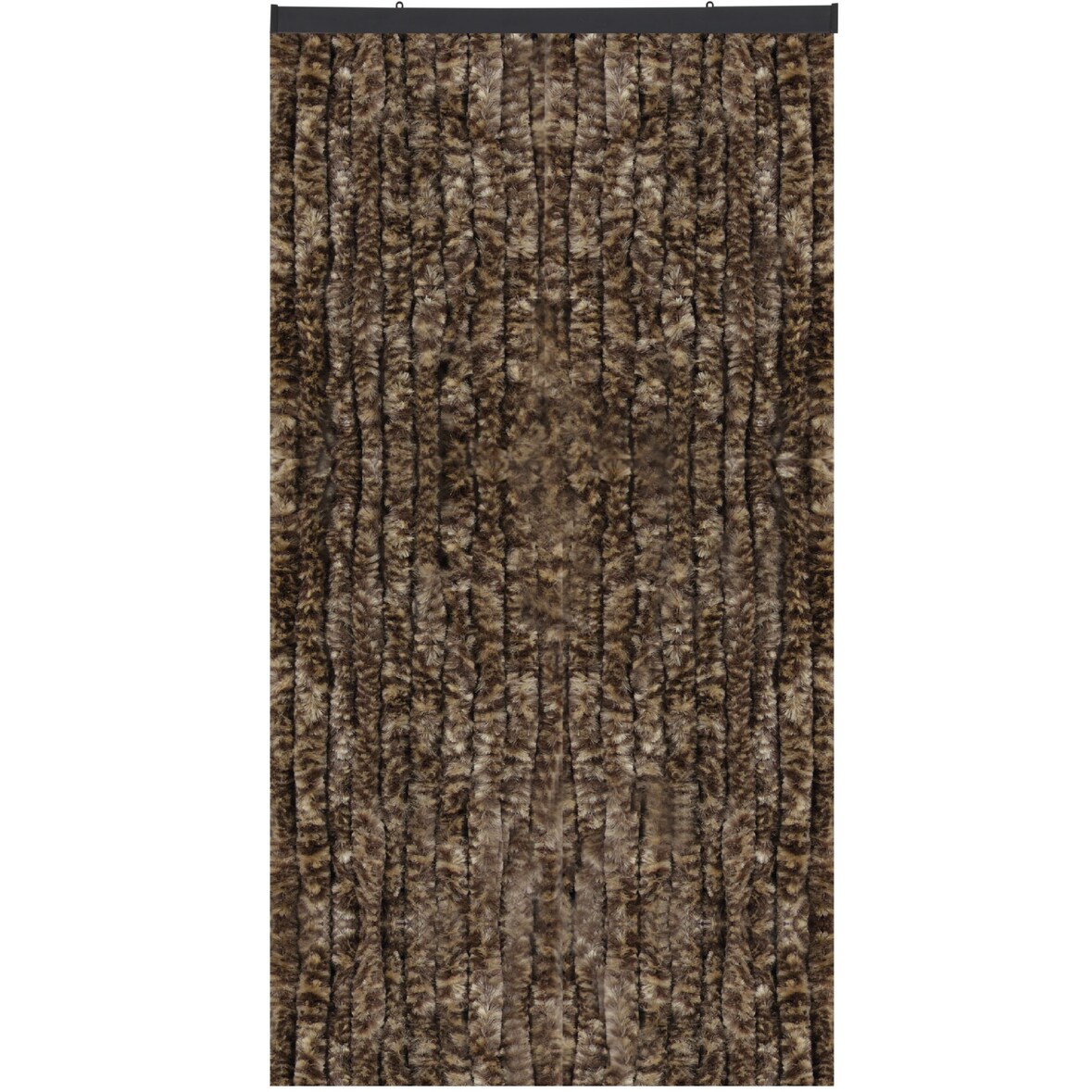 Flauschvorhang Sondergröße - Breite: 120cm - Länge: 300cm, Braun Meliert