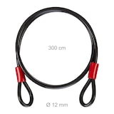 thumbnail of Relaxdays Schlaufenkabel 3 m, ummanteltes Stahlseil mit Ösen, Ø 12 mm, Sicherung Fahrrad, Motorrad, Gartenmöbel, schwarz