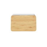 thumbnail of Boite à Pain avec Planche à Découper intégrée en Bambou et métal Blanc