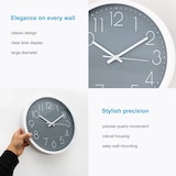 thumbnail of Intirilife Wanduhr in Weiß - Grau mit 30,5 cm Durchmesser - Praktische Zeitanzeige Chronometer