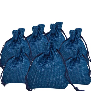 Sacchetti in juta Navy Blue 10x14 cm Confezione 20x
