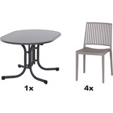 thumbnail of SIENA GARDEN Urban Lights Set 5teilig Lane Stuhl gastrotauglich taupe mit Tisch Paco 140x90