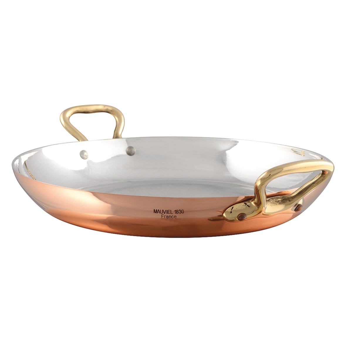 Mauviel Plat cuivre intérieur étamé rond avec anses 12 cm Matfer - 032035