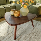 thumbnail of Table basse triangulaire en MDF bois foncé