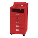 thumbnail of Roll container HWC-L49, cassettiera in acciaio schedario, metallo 75x40x41cm 6 cassetti ~ rosso