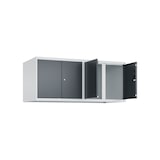 thumbnail of C+P Doppelter Aufsatzschrank Classic PLUS, 4 Abteile, HxBxT 50x120x50cm, Zylinderschloss, Hellgrau/Anthrazit von PROREGAL
