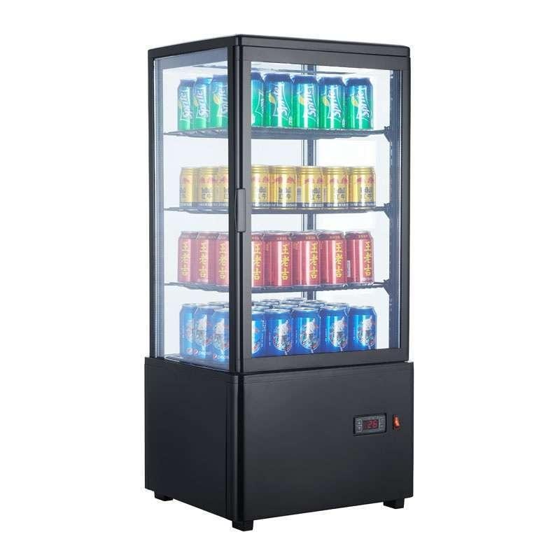 Expositor refrigerado negro 4 caras de cristal 78L Pekin XC78L-N