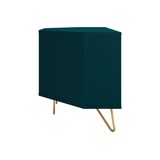 thumbnail of SalesFever Eck TV-Lowboard aus MDF | mit Tür, Klappfach und offenem Fach | Beine Metall mit Messinglegierung | B 100 x T 50 x H 58 cm | blau