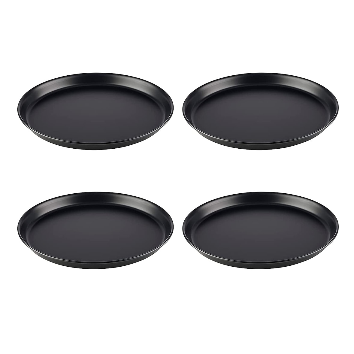 APS 67454 Pizzaform rund (4er-Set) Ø 30/28,3 x 2,5 cm - Pizzablech aus Blaublech, zum professionellen Pizzabacken