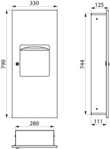 thumbnail of Delabie Papierhandtuchsp.-Abfallbehält.-Kombi UP 10l (ex-0013680000)