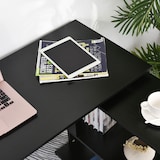 thumbnail of HOMCOM escritorio esquinero giratorio, 120x110 cm, escritorio en L, mesa de escritorio con estantes, para oficina en casa, estudio, negro