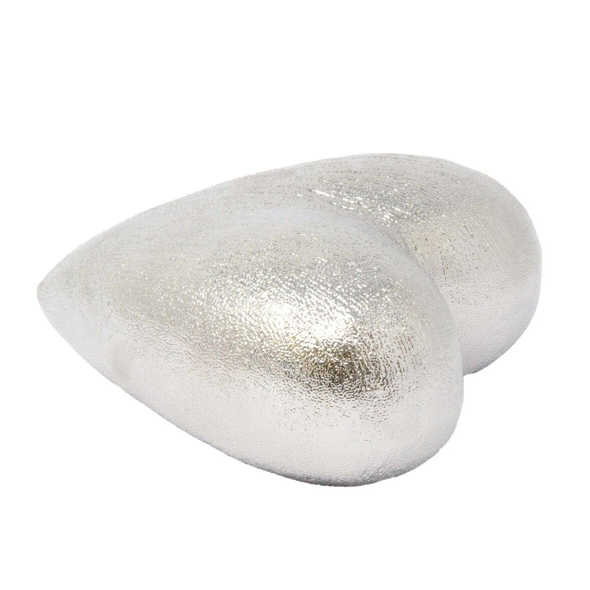 Keramik Deko Herz Silber 13 x 13 x 6 cm - Glänzende Oberfläche