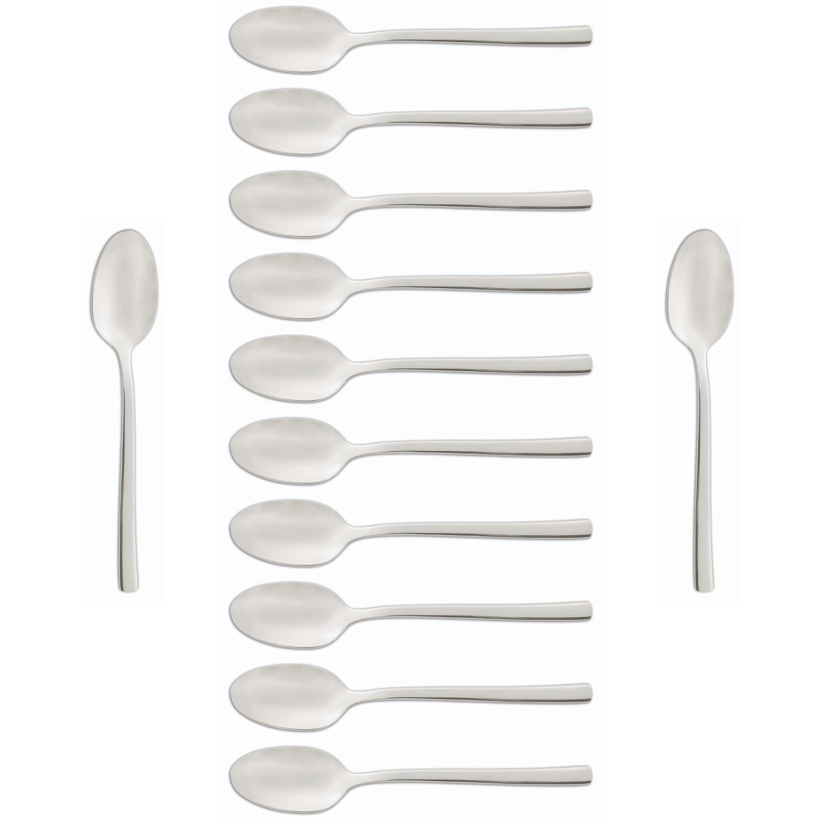 Arcos Juego de 12 Cucharas para Café, Monoblock de una pieza en Acero Inoxidable 18/10 y 125 mm, Color Plata