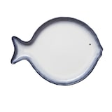 thumbnail of Fischteller Set, weiß blau, 35 x 26 x 3 cm, Set á 3 Stück, Porzellan