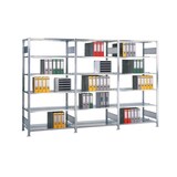 thumbnail of Grundregal, Fachbodenregal Stecksystem MULTIplus150, 2000 x 1000 x 400 mm (HxBxT), 5 Fachböden, Kreuzstrebe, verzinkt