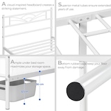 thumbnail of Yaheetech Bettrahmen Metallbett Gästebett Bettgestell aus Metall, Modern Jugendbett mit Lattenrost, für Schlafzimmer Gästezimmer 90 x 190 cm/Weiß