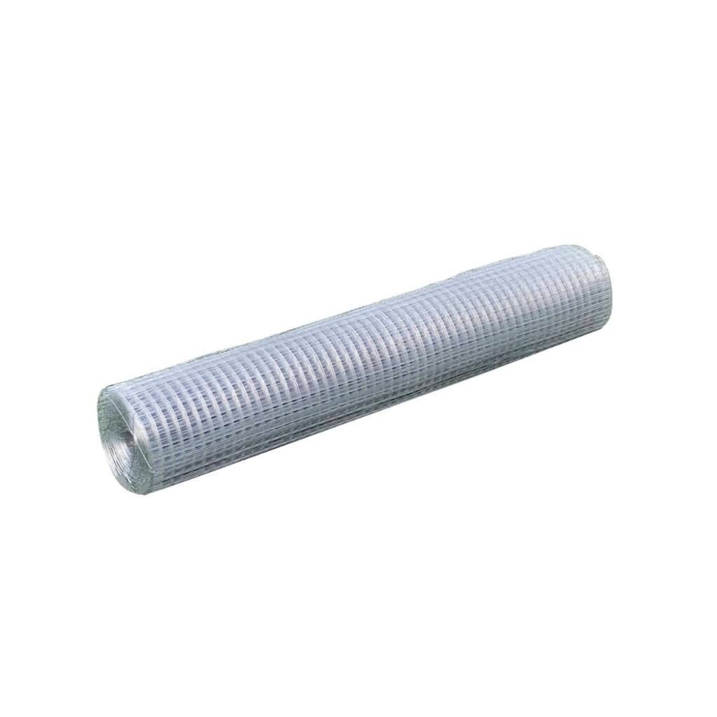 Malla de alambre de acero galvanizado plateada 25x1 m