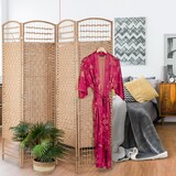 thumbnail of Relaxdays Paravent, 4-teilig, Raumtrenner faltbar, HxB 180x180 cm, Trennwand für innen, Papierseil, Bambusstreben, natur