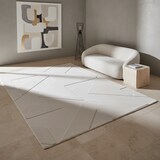 thumbnail of Teppich Waschbar Geometrisch Modern Esszimmer Flur Creme 140x200 cm OEKO-TEX Fußbodenheizung geeignet Gekettelt – LAVAREDO von Kadima Design