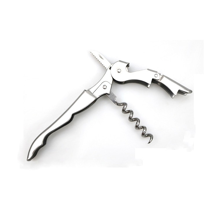 Saca-Rolhas Inox Brilhante 2T - Espiral Preta