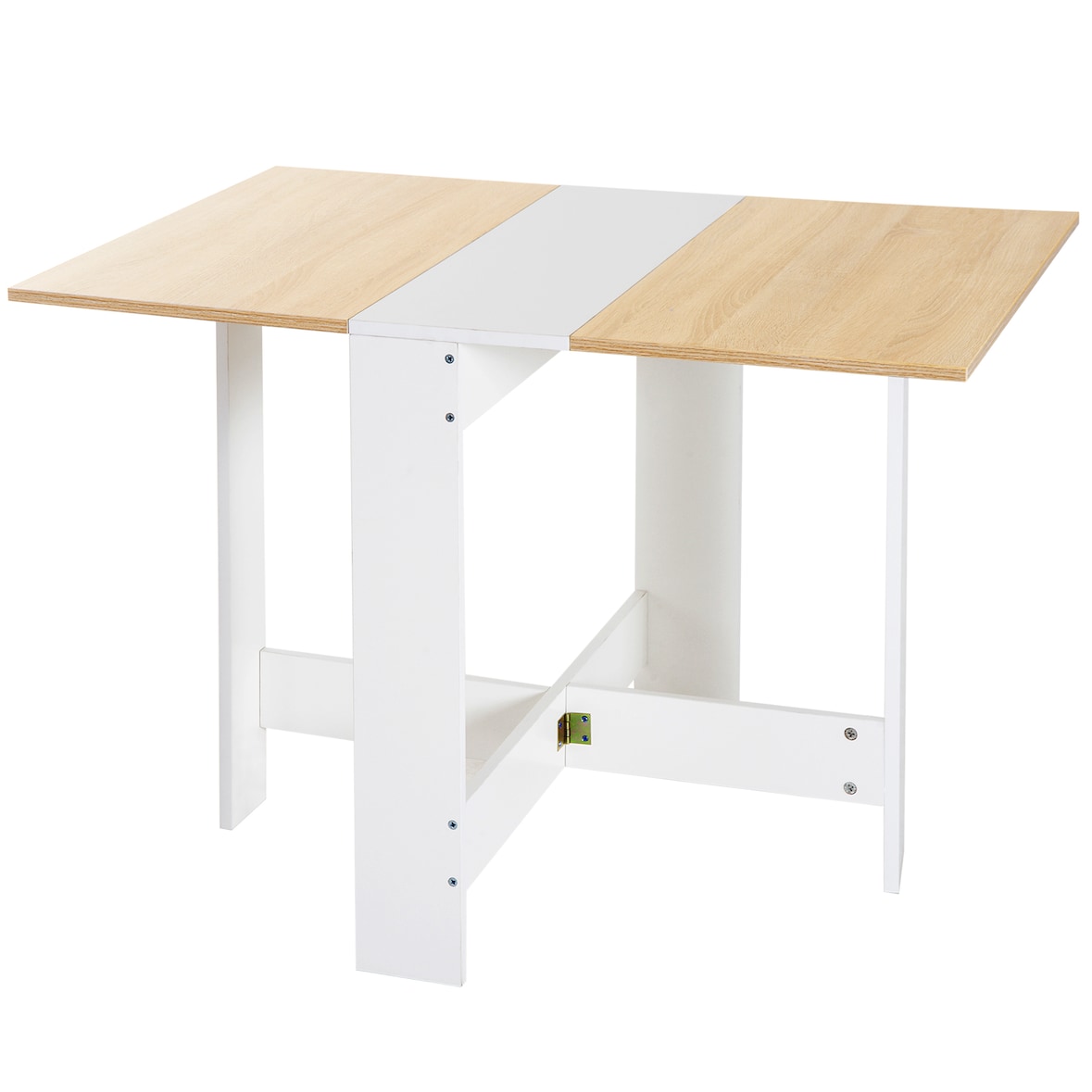 HOMCOM Mesa Dobrável Cozinha Sala de estar Mesa de apoio com 2 Abas Rebatíveis Economiza Espaço Design Moderno 103x76x73,5 cm Madeira