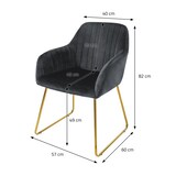 thumbnail of ML-Design – Esszimmerstühle 6er Set Grau | Samt Sitzfläche, Rücken- & Armlehnen, Goldbeine, ergonomische Esszimmer- & Küchenstühle