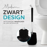 thumbnail of HGMD Toiletborstel Siliconen met Houder - Zwart – Wc Borstel - Toilet Borstel Houder – Sneldrogend, Stevig en Hygiënisch