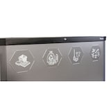 thumbnail of PROREGAL Abfallsammler mit Edelstahl-Einwurfklappe, 4x45L, HxBxT 83x120x35,5cm, Lichtgrau, Abfallbehälter, Abfalleimer, Abfalltrennung, Edelstahl