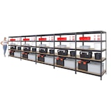 thumbnail of PROREGAL Mega Deal 5x Étagère charge lourde RIVET | HxLxP 180x120x60cm | 250kg par niveau | Noir | Lot d'étagères robustes de Garage Atelier Cave