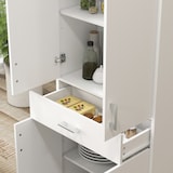 thumbnail of HOMCOM Credenza Cucina Alta con 2 Armadietti e Cassetto Bianco