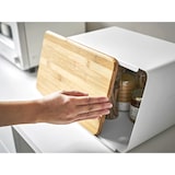 thumbnail of Yamazaki Home Brotkasten weiß Brotkorb Brotbox Brotbehälter mit Bambus Schneidebrett