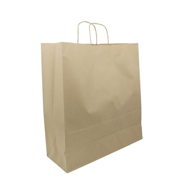 MONOUSO - Bolsa Papel Kraft con Asas 115g/m² 42+16x49cm (200 Uds)