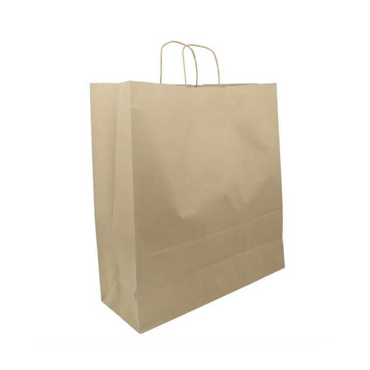 MONOUSO - Bolsa Papel Kraft con Asas 115g/m² 42+16x49cm (200 Uds)