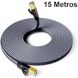 thumbnail of Cabo Ethernet Cat 8, Cabo LAN Plano Trançado de 40 Gbps 2000 MHz com Conector RJ45, 15 Metros