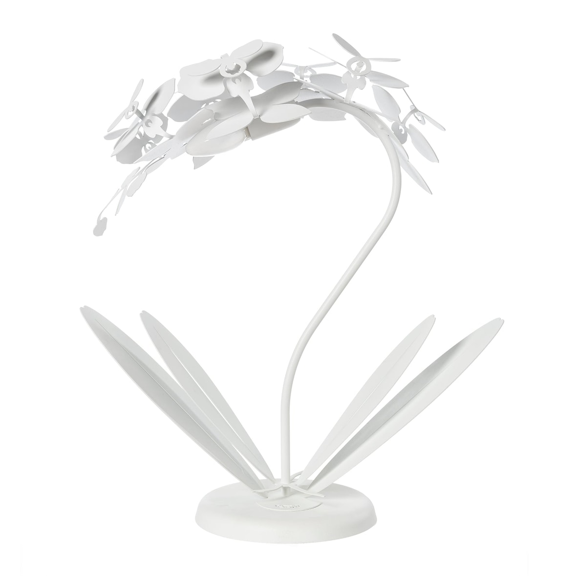 Kleine Orchidea tafellamp 38x20x57 cm in lasergesneden ijzer Modern bloemmotief E14-aansluiting Made in Italy Wit