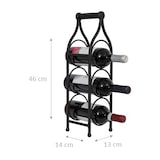 thumbnail of Biscottini Weinflaschenhalter 46 x 13 cm - Schmiedeeiserner Tisch Flaschenhalter - Küchen-Weinregal - Thekendisplay - Weinkeller Schwarz