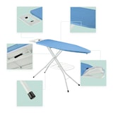 thumbnail of Relaxdays Bügelbrett für Dampfbügeleisen, 120 x 38 cm, höhenverstellbar, klappbar, Kleiderablage, Bügeltisch, blau