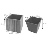 thumbnail of Pflanzkasten HWC-L24, Pflanzkübel Blumentopf Blumenkasten, eckig 32x32x32cm Outdoor Akazie Holz FSC®-zertifiziert, braun