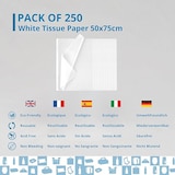 thumbnail of Papel de seda blanco 50x75 cm – Pack 250 hojas para regalos, floristería, pompones, decoración artesanal y embalajes