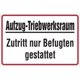 thumbnail of Hinweisschild, Aufzug-Triebwerksraum, 200 x 300 mm - 300x200 mm Folie selbstklebend