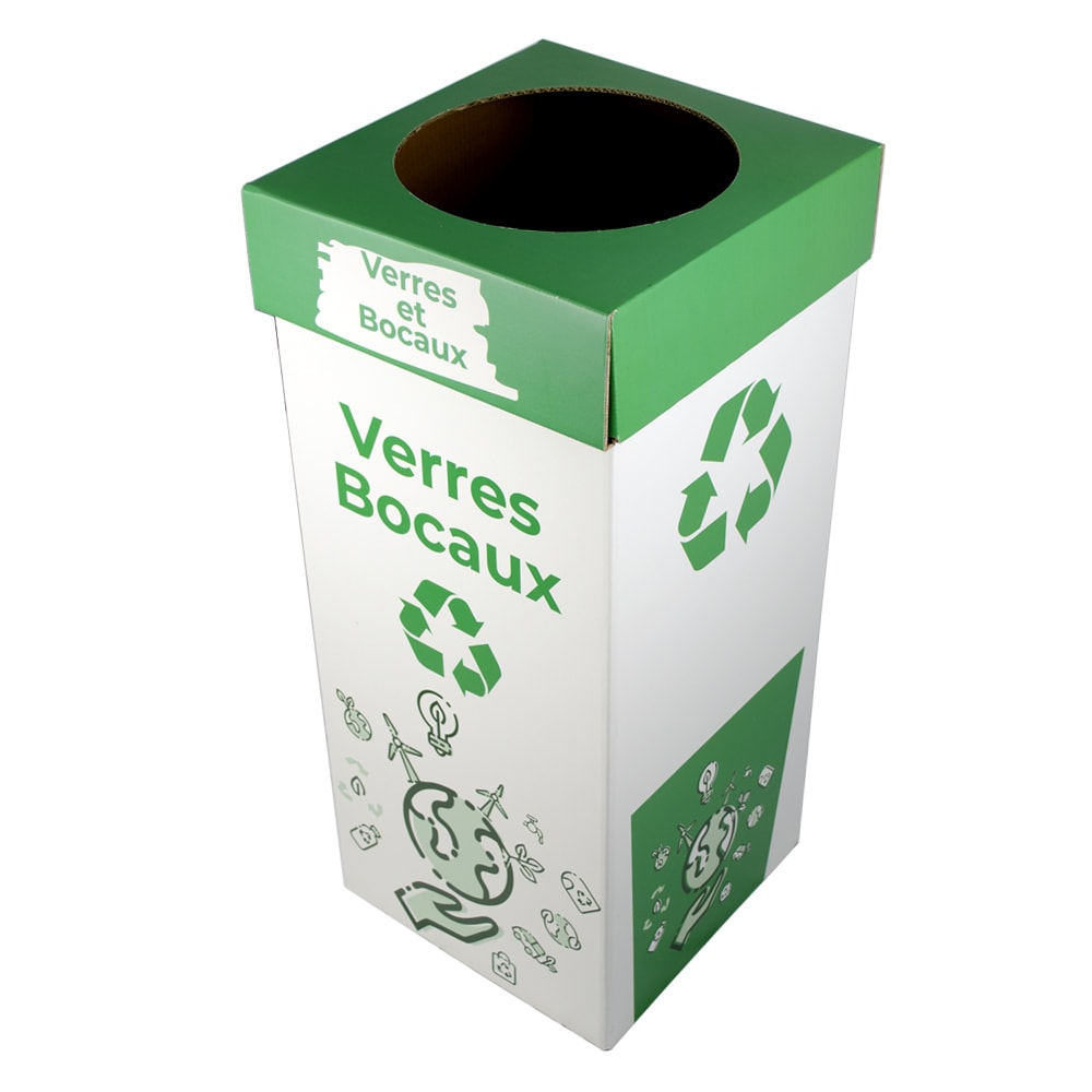 Conteneur Tri Selectif - Carton Ondulé - 100L - Vert